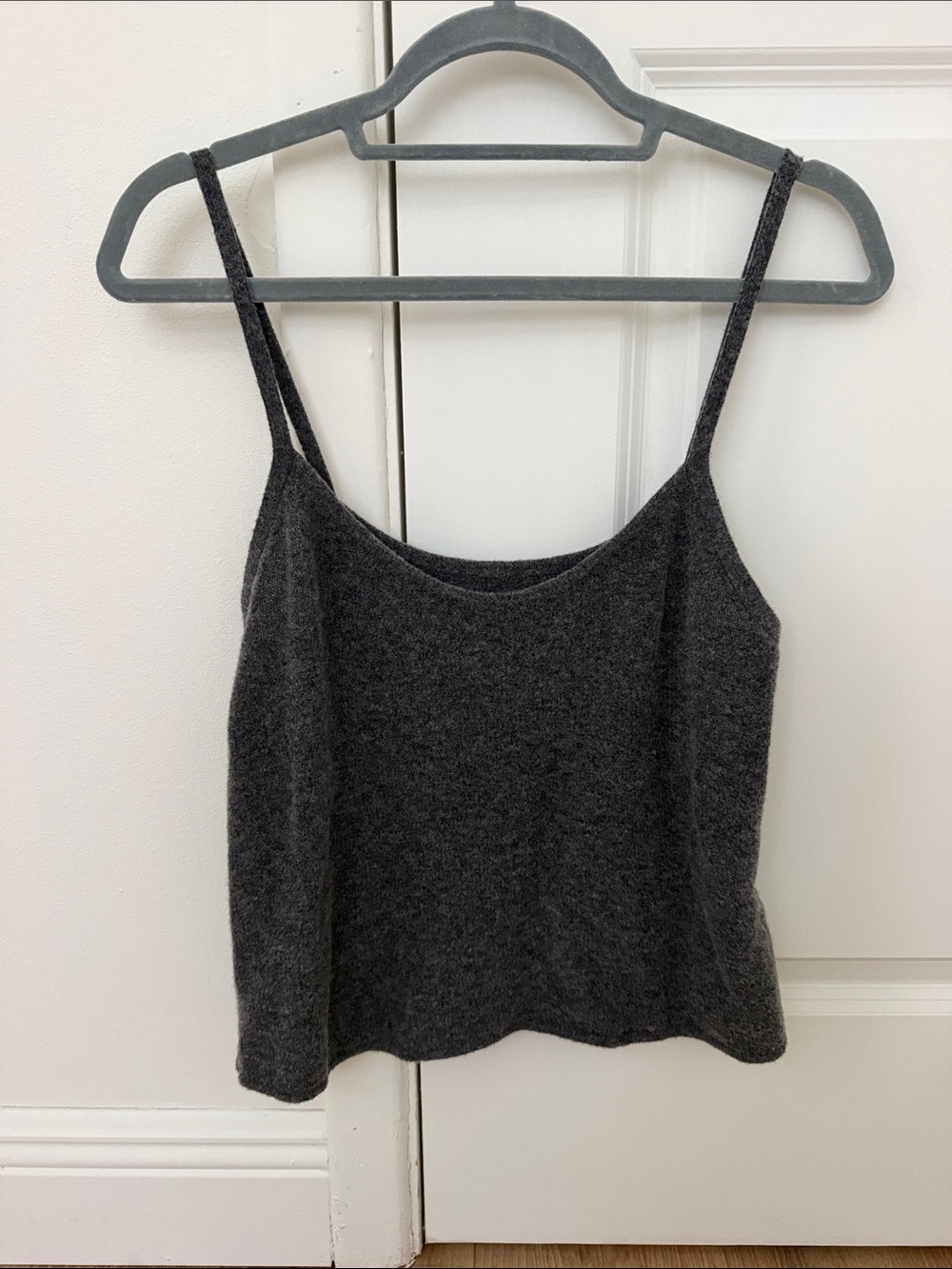 Abercrombie & Fitch Charcoal Knit Spaghetti-Strap Tank